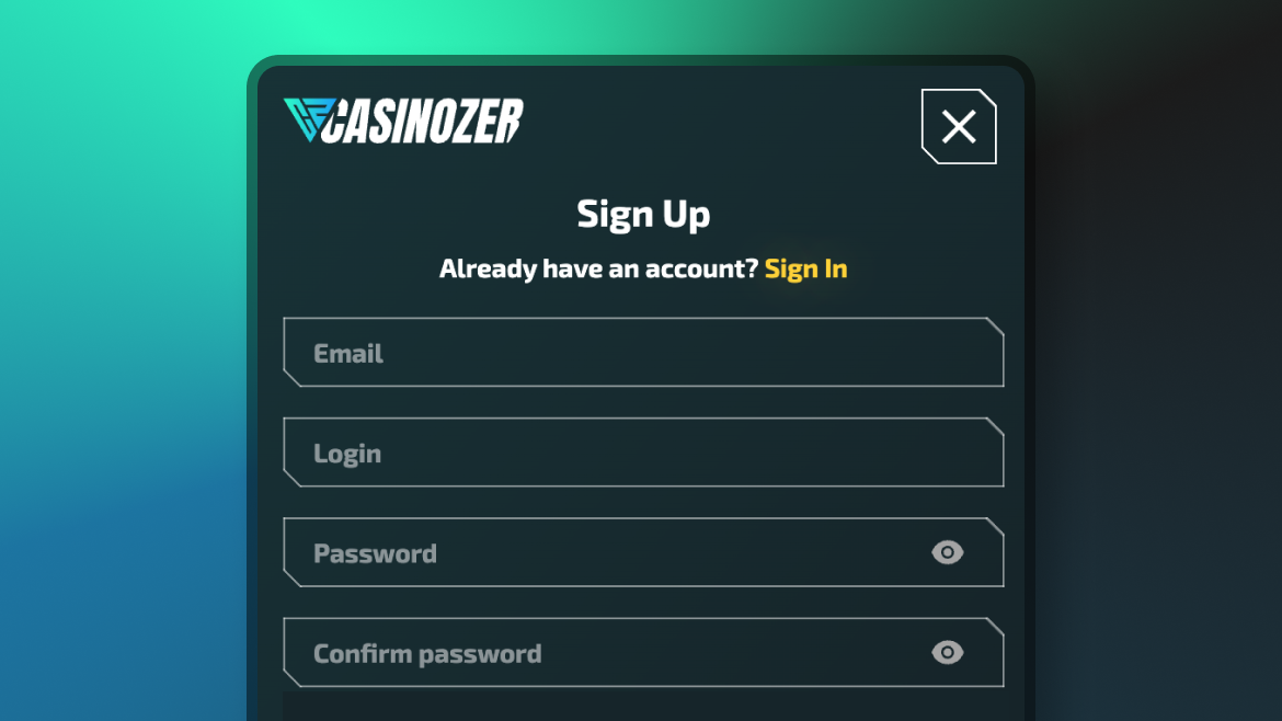 Casinozer Casino - Înregistrare - Pasul 2