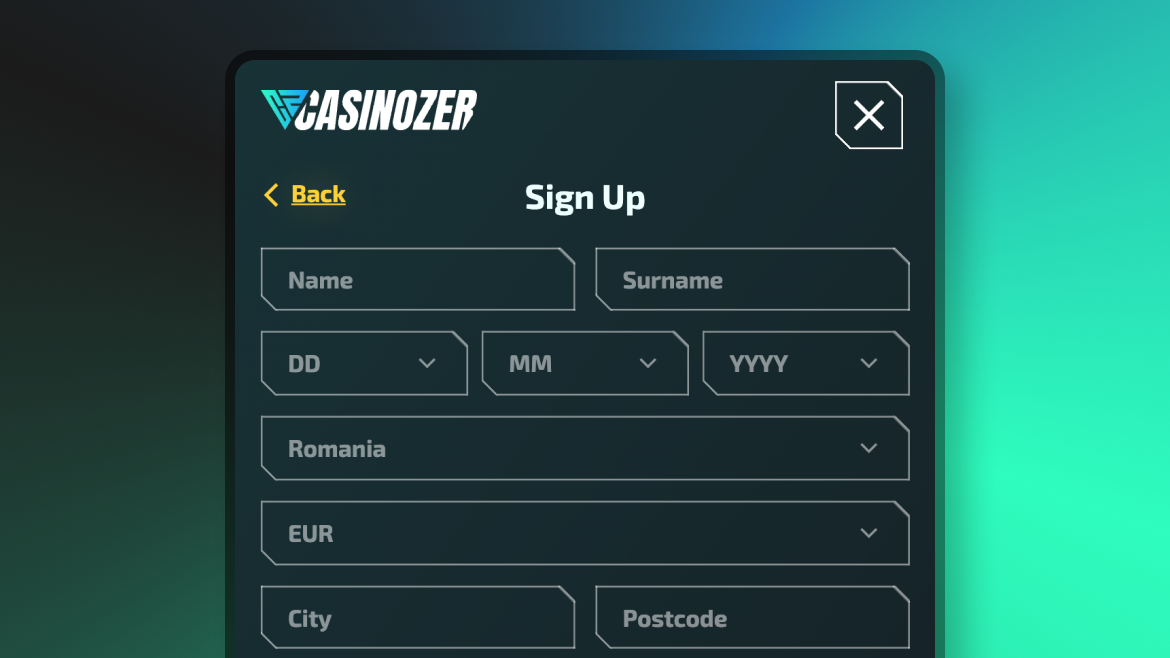 Casinozer Casino - Înregistrare - Pasul 3