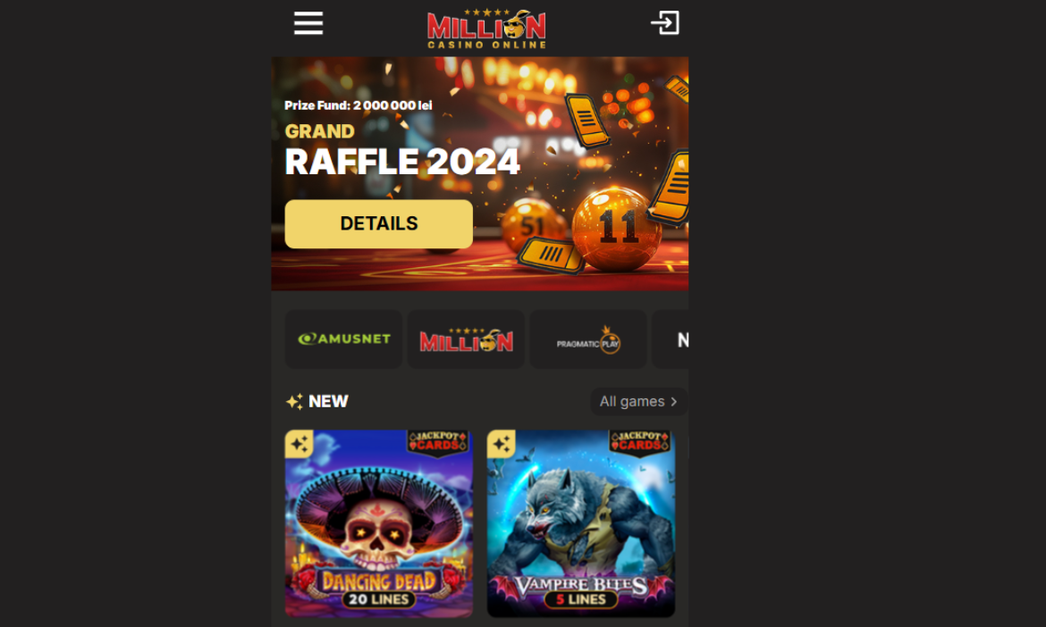 Creare cont Million Casino